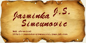 Jasminka Simeunović vizit kartica